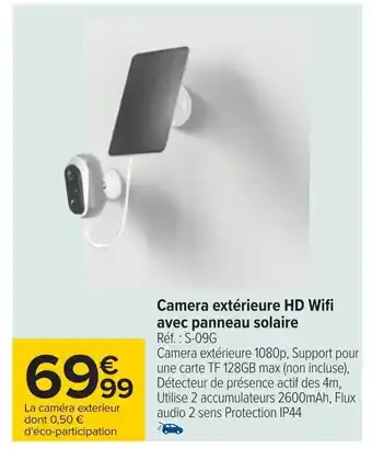 Camera extérieure HD Wifi avec panneau solaire