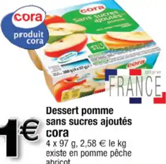 Cora x Carrefour Dessert pomme sans sucres ajoutés offre