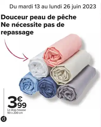 Carrefour Le drap housse 90 x 200 cm offre