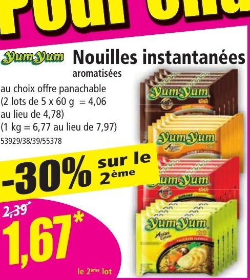Norma Yum Yum Nouilles instantanées offre