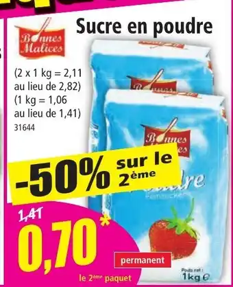 Norma Bonnes Malices Sucre en poudre offre