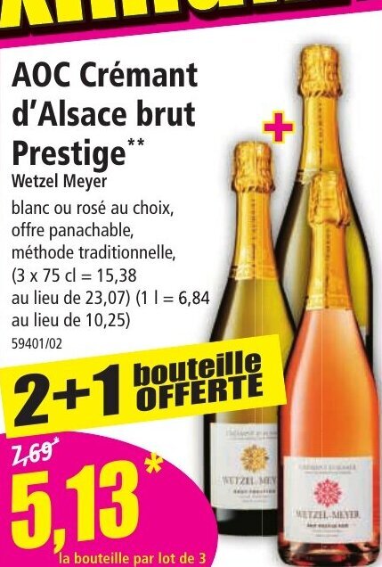 Norma AOC Crémant d'Alsace brut Prestige*** Wetzel Meyer offre