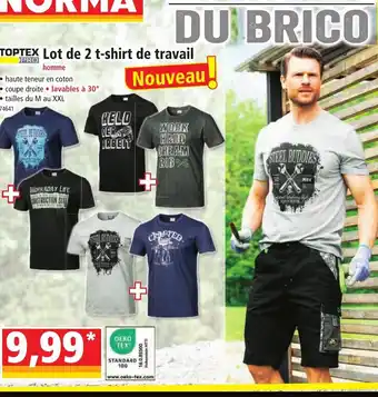 Norma TOPTEX Lot de 2 t-shirt de travail offre
