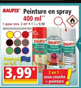 Norma BAUFIX Peinture en spray 400 ml** offre