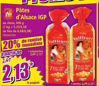 Norma Pâtes d'Alsace IGP offre