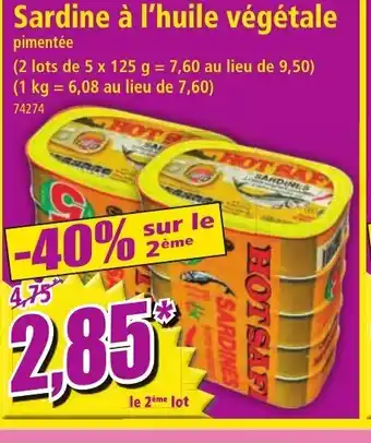 Norma Sardine à l'huile végétale offre