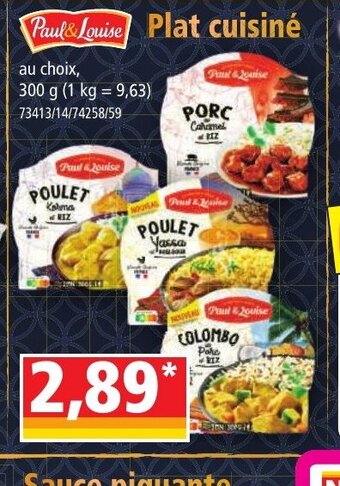 Norma Paul& Louise Plat cuisiné offre