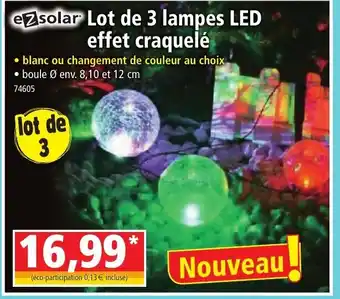 Norma Lot de 3 lampes LED effet craquelé offre