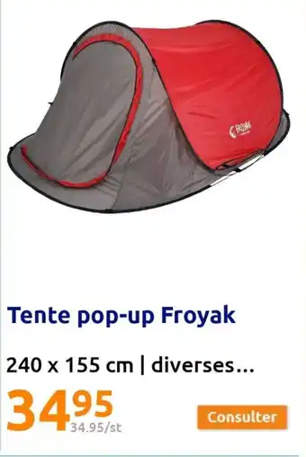 Action Tente pop-up Froyak offre
