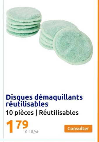 Action Disques démaquillants réutilisables offre