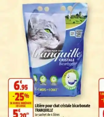 Litière pour chat cristale bicarbonate TRANQUILLE