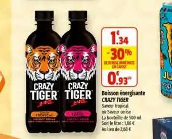 Coccinelle Express Boisson énergisante CRAZY TIGER offre