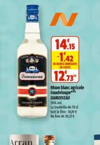 Coccinelle Express Rhum blanc agricole Guadeloupe**** DAMOISEAU 50% vol. offre