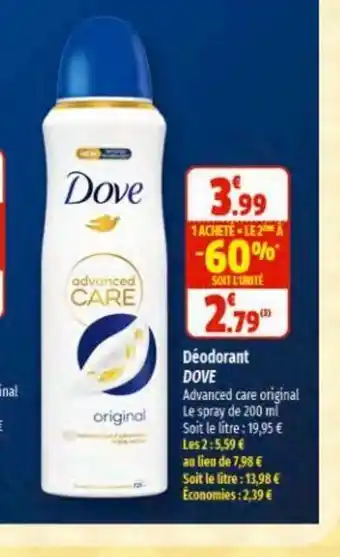 Coccinelle Express Déodorant DOVE offre