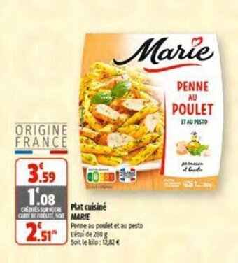 Coccinelle Supermarché Plat cuisiné MARIE offre