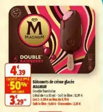 Coccinelle Supermarché Bâtonnets de crème glacée MAGNUM offre