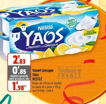 Coccinelle Supermarché Yaourt Grecque Yaos NESTLE offre