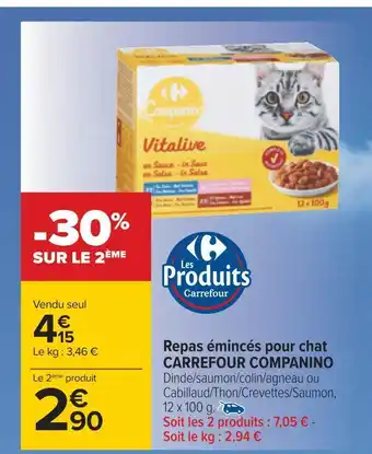 Carrefour Carrefour companino repas émincés pour chat offre