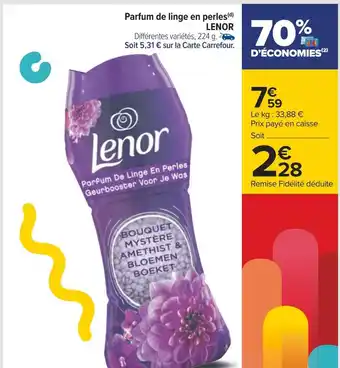 Carrefour Lenor parfum de linge en perles(d) offre