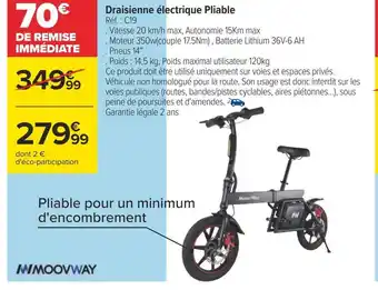Carrefour Moovway draisienne électrique pliable offre