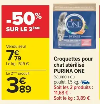 Carrefour Purina one croquettes pour chat stérilisé offre
