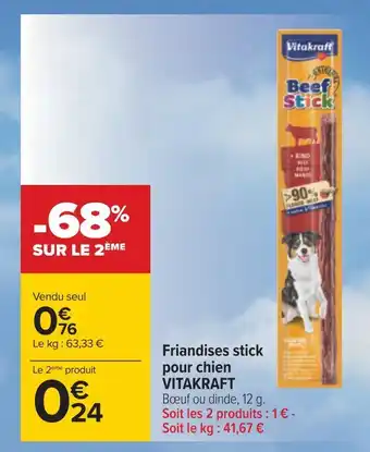 Carrefour Vitakraft friandises stick pour chien offre