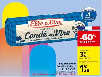 Carrefour Market Elle & vire beurre laiterie condé sur vire offre