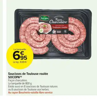 Socopa saucisses de toulouse roulée
