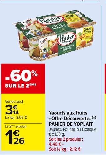 Carrefour Market Panier de yoplait yaourts aux fruits offre découverte offre