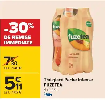 Carrefour Fuzetea thé glacé pêche intense offre