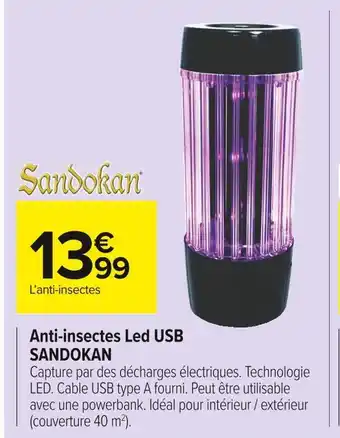 Carrefour Market Sandokan anti-insectes led usb offre