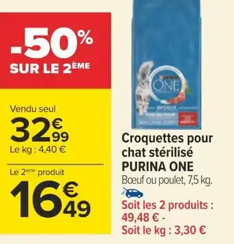 Carrefour Purina one croquettes pour chat stérilisé offre