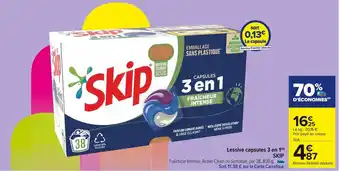 Carrefour Market Skip lessive capsules 3 en 1(d) offre