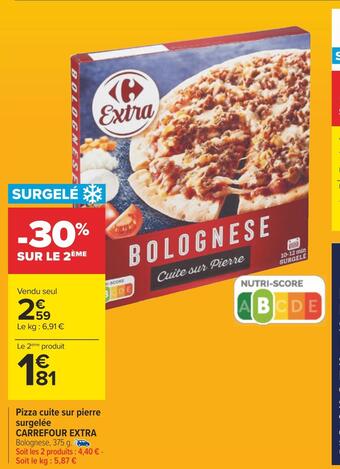 Carrefour Carrefour extra pizza cuite sur pierre surgelée offre