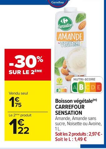 Carrefour Market Carrefour sensation boisson végétale offre