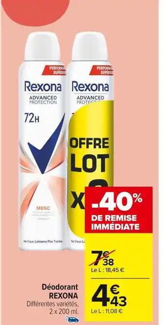 Carrefour Market Rexona déodorant offre