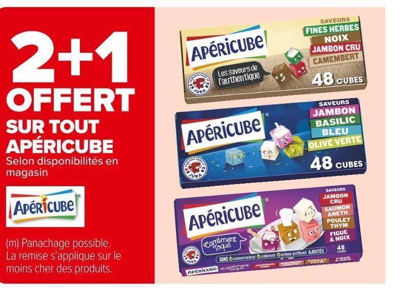 Carrefour Market Apéricube 2+1 offert sur tout apéricube offre