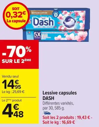 Carrefour Market Dash lessive capsules offre