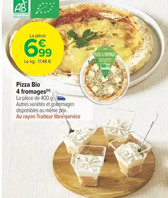 Carrefour Market Pizza bio 4 fromages offre