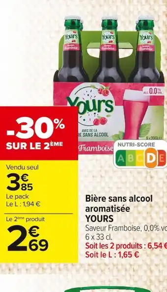 Carrefour Market Yours bière sans alcool aromatisée offre