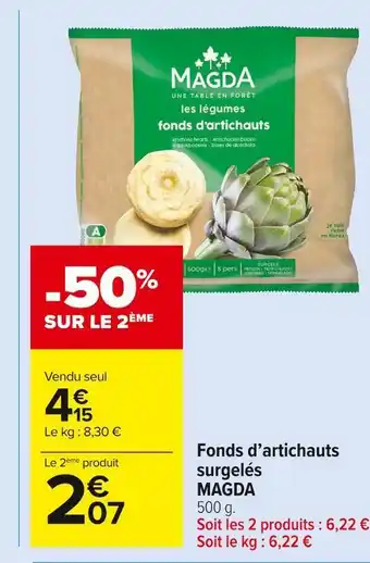 Carrefour Market Magda fonds d’artichauts surgelés offre
