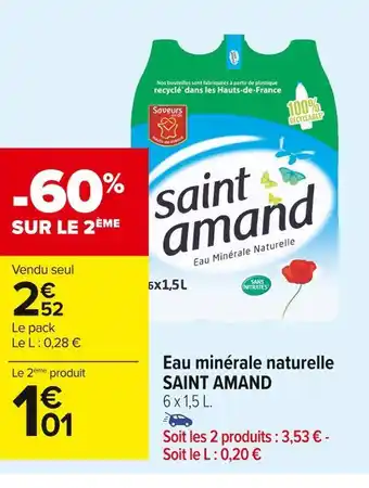 Carrefour Market Saint amand eau minérale naturelle offre