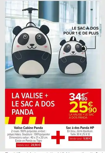 Carrefour Market La valise + le sac a dos panda offre