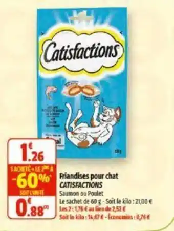 Coccinelle Supermarché Friandises pour chat CATISFACTIONS offre