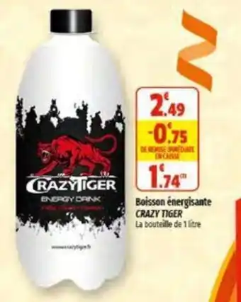 Coccinelle Supermarché Boisson énergisante CRAZY TIGER offre