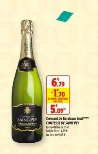 Coccinelle Supermarché Crémant de Bordeaux brut**** COMTESSE DE SAINT PEY offre