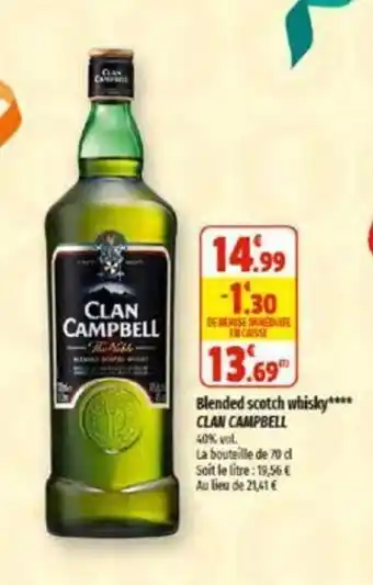 Coccinelle Supermarché Blended scotch whisky**** CLAN CAMPBELL offre