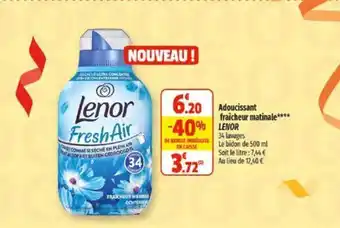 Coccinelle Supermarché Adoucissant fraicheur matinale LENOR offre
