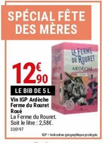 Gamm vert Vin igp ardèche ferme du rouret rosé offre