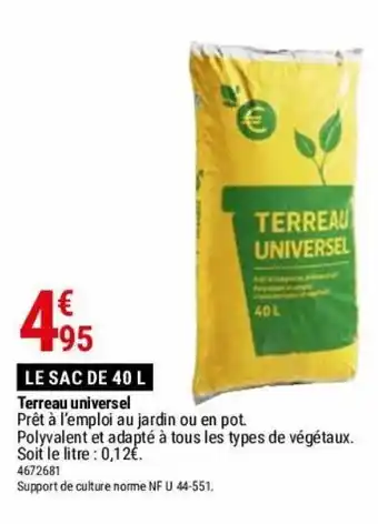 Gamm vert Terreau universel offre
